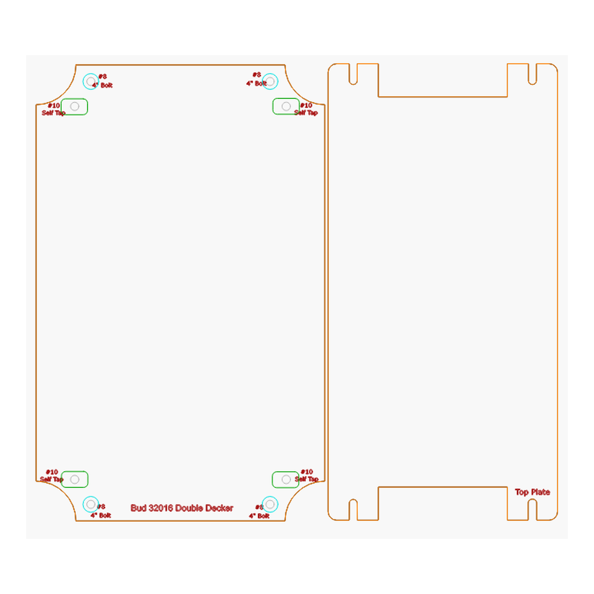 Bud 32016 custom acrylic mounting plate for pixel controller enclosure