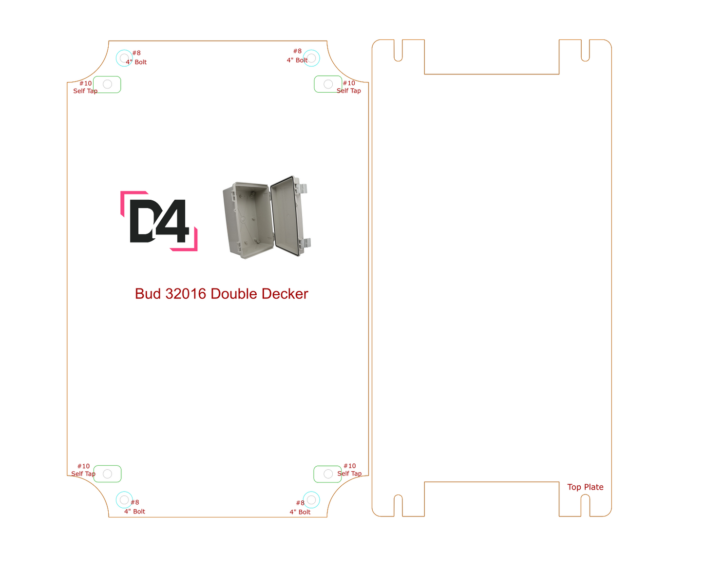 Bud 32016 Custom Mounting Plate