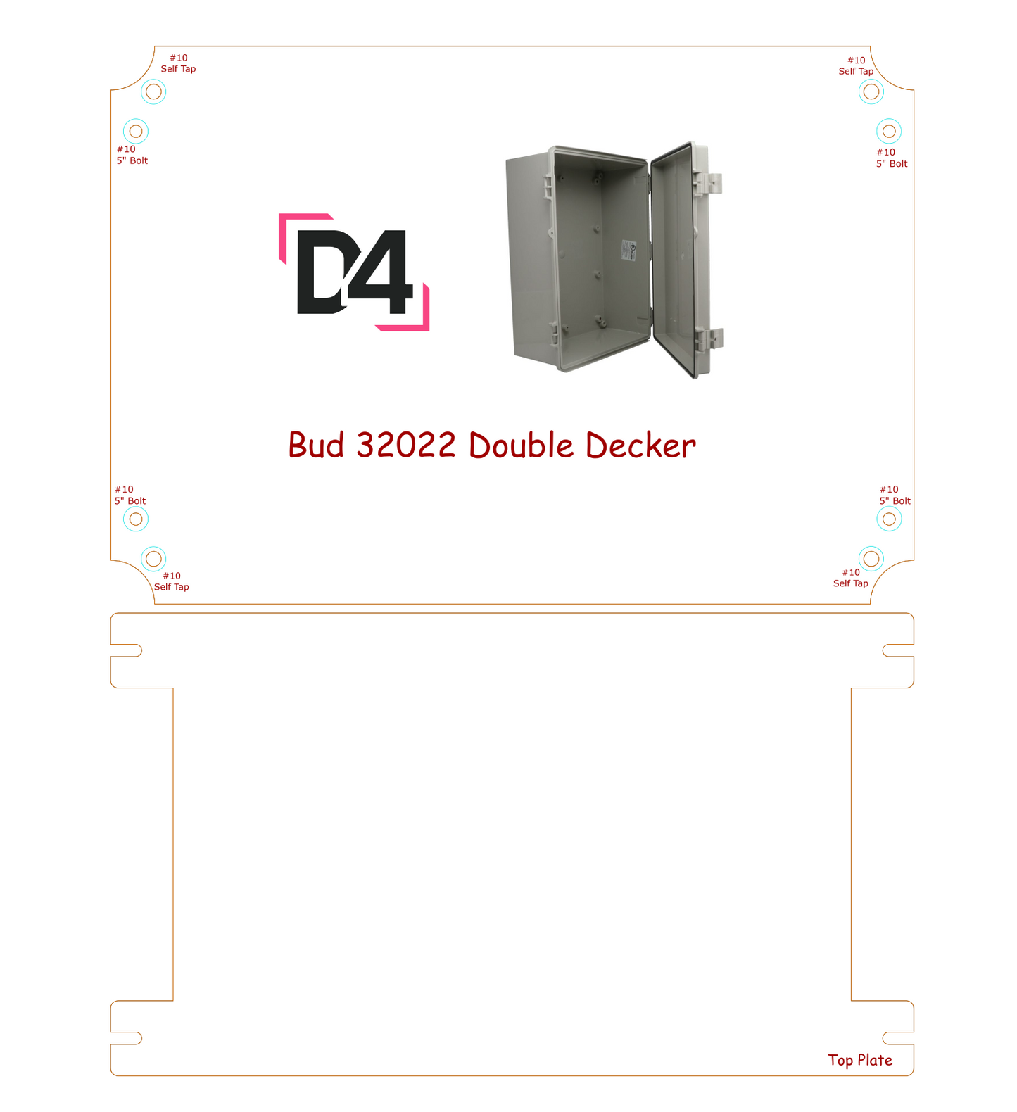 Bud 32022 Custom Mounting Plate